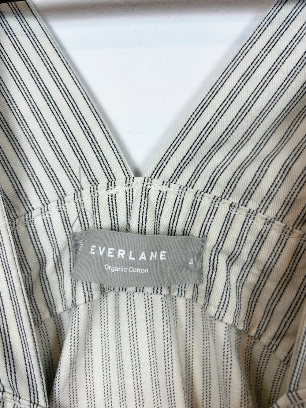 Everlane Fatigue Apron Jumpsuit Size 4 Cream / Grey